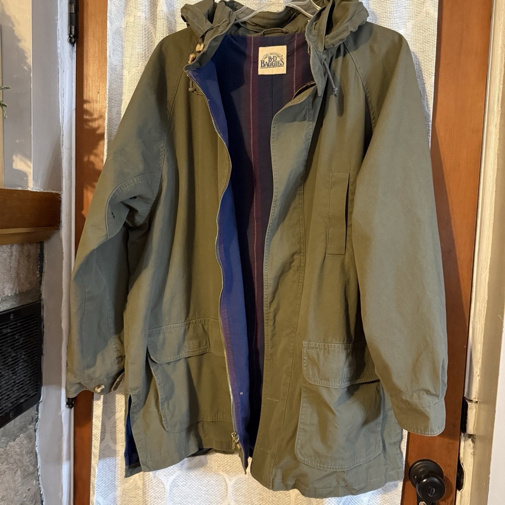 VTG B D Baggies Chore Jacket Mens XL Green Canvas Barn Western Equestrian